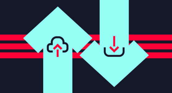 Upload and download speed arrows