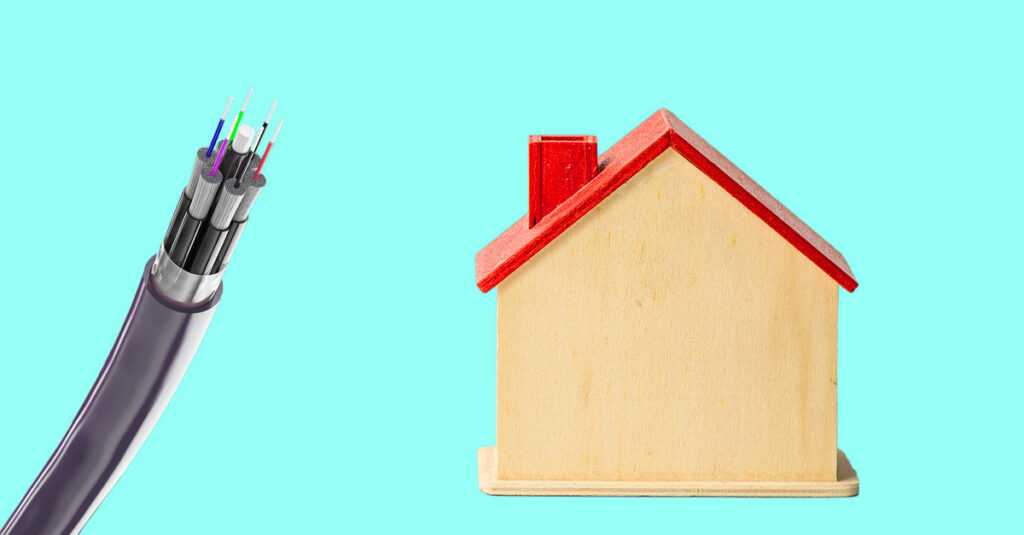 House and fiber optic cable