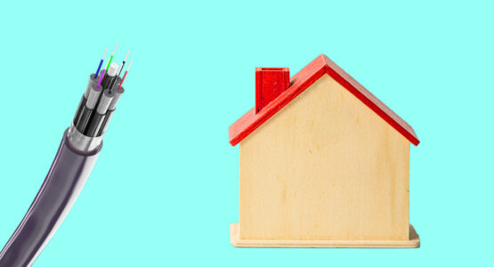 House and fiber optic cable