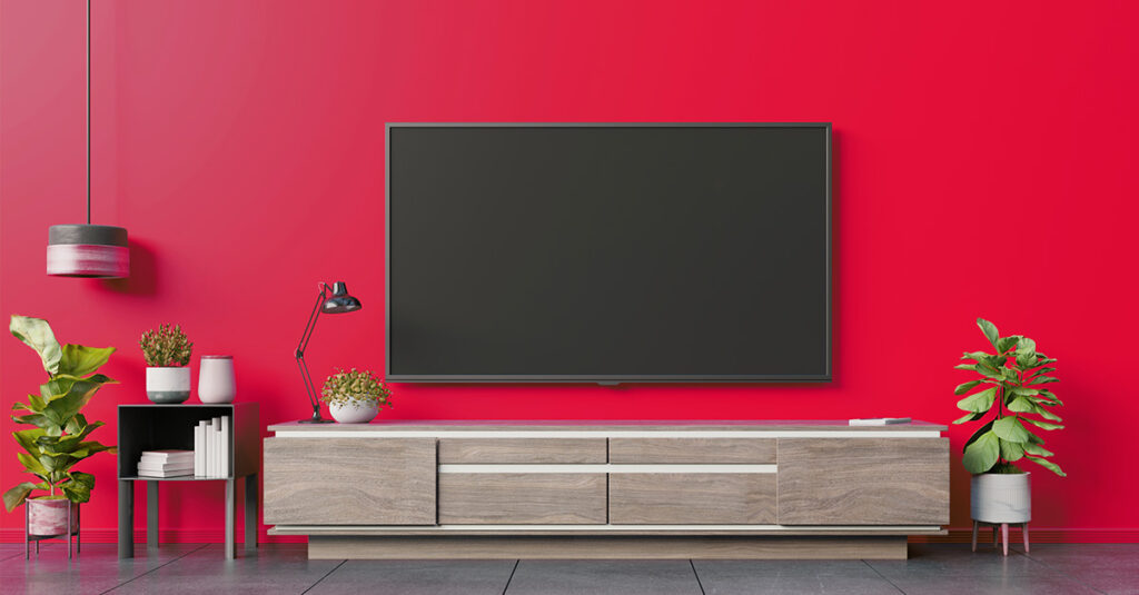 A TV in a living room