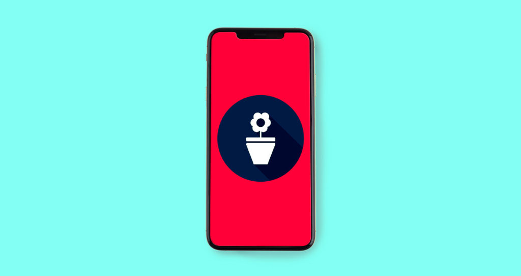 Smart phone with a flower icon
